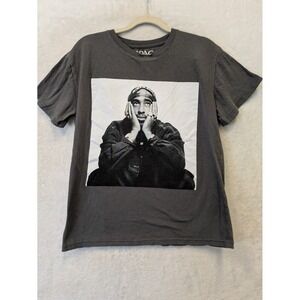 2Pac Tupac Shakur Graphic T-Shirt Men's Small‎ Charcoal Gray Rap Tee